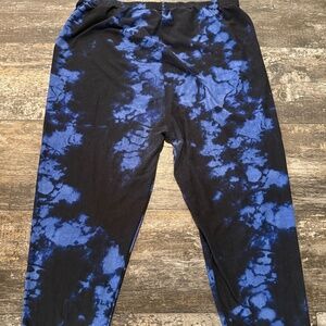 3x/5x Blue & Black tie dye Leggings depot capris